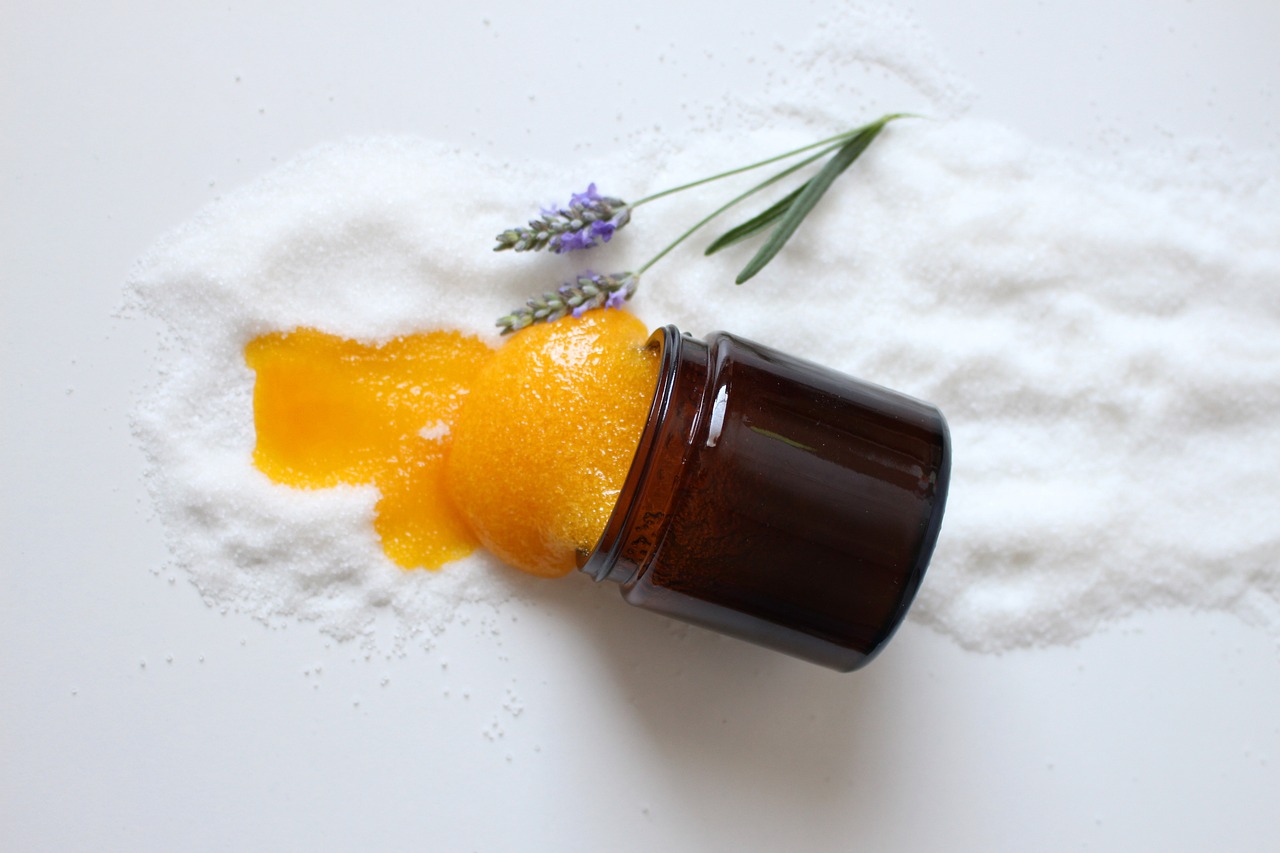 natural cosmetics, cosmetics, beauty, lavender, sugar, rose, blossom, bloom, container, peeling, scrub, body peeling, care, nature beautiful, skin, rose flower, skin care, bad, bathroom, orange, woman, luxury, spa